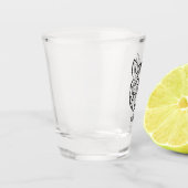 Verre A Shot Rat tribal noir et blanc (Gauche)