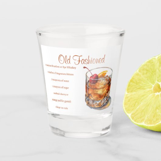 Verre A Shot Recette de boisson ancienne mode (Devant)