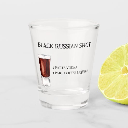 Verre A Shot Recette de tir Parti russe noir (Devant)