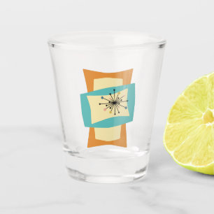 Verre A Shot Rectangles Abstraites colorées Mi-Siècle moderne