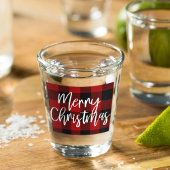 Verre A Shot Red Buffalo Plaid & Joyeux Noël |Nom personnel