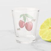 Verre A Shot Red Cherry Design Texte personnalisé (Dos)