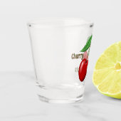 Verre A Shot Red Cherry Design Texte personnalisé (Gauche)