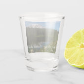 Verre A Shot Réflexion du lac Rainier avec Fleurs sauvages (Dos)