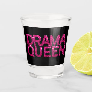 Verre A Shot Reine de Drame Rose Pailleté