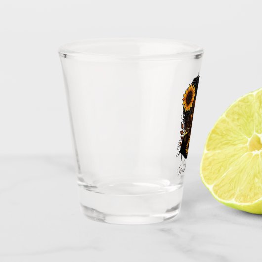 Verre A Shot Reine des tournesols Afro femme (Gauche)