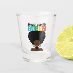 Verre A Shot Reine Juneteenth Fille Afro Noire Mélanine