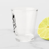 Verre A Shot Renard géométrique noir moderne (Droite)