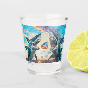 Verre A Shot Requin Glamour Chomp qui fait une percée pour des
