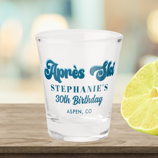 Verre A Shot Retro Apres Ski Winter Custom Birthday Party