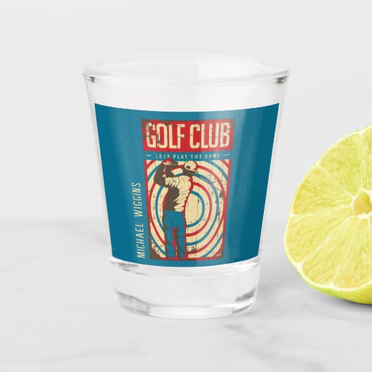 Verre A Shot Retro Golf Club Personnalisé (Devant)