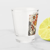 Verre A Shot Retro Groovy Smiley Sun Daisy Psychedelic Pattern (Gauche)