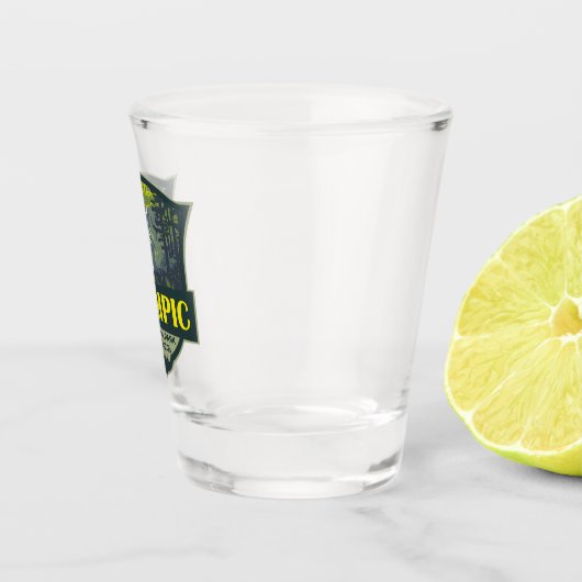 Verre A Shot Retro Illustration du Parc National Olympique (Droite)