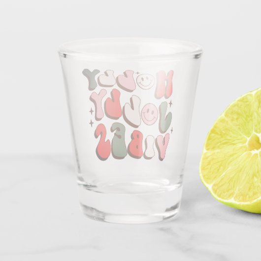 Verre A Shot Retro Noël Holly Jolly Vibes Vacances tendance (Dos)