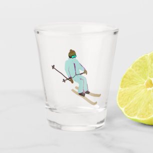 Verre A Shot Rétro Ski d'ouverture Skier Noël Nouvel An