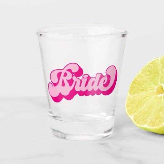 Verre A Shot Retro Style Hot Rose Bride Bachelorette Party (Devant)