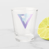 VERRE A SHOT RETROWAVE SYNTHWAVE PALM TREES TRIANGLE SHOT GLASS (Dos)