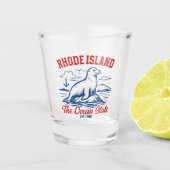 Verre A Shot Rhode Island Seal Illustration for Tourists (Devant)