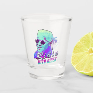 Verre A Shot Ridin' Avec Biden Synthwave Outrun Palm Rétro