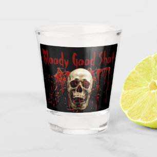 Verre A Shot Rire Crâne sanglant Bonne fête d'Halloween noir