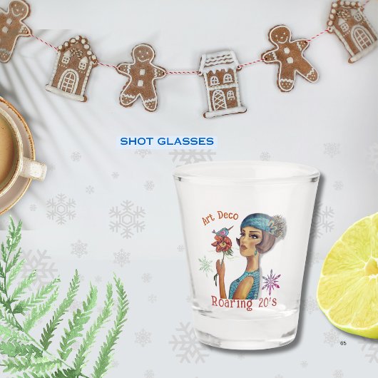Verre A Shot Roaring 20's Art Déco Blue