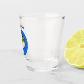 Verre A Shot Robe verte sorcière amusante volant sur Broom Cat (Droite)