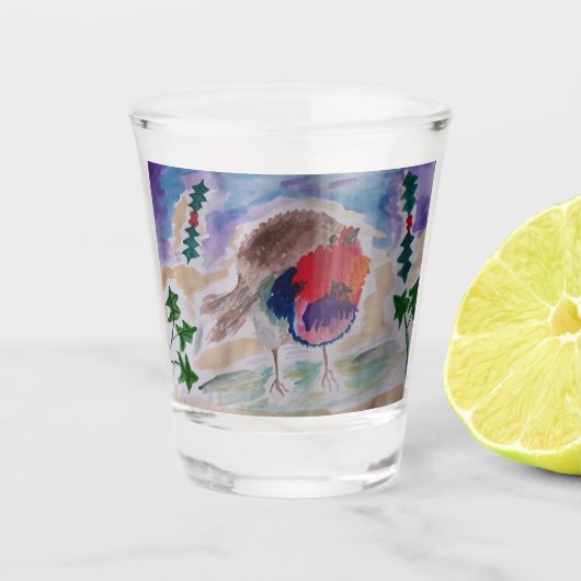 Verre A Shot Robin de Noël (Devant)