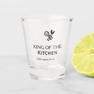 Verre A Shot Roi du chef de cuisine cuisiner ajouter nom couron