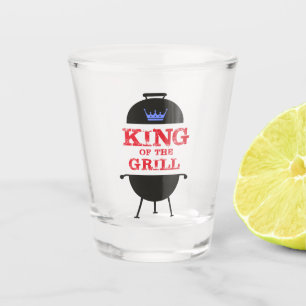 Verre A Shot Roi Du Grill, Rouge Couronne Bleue