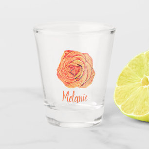 Verre A Shot Rose de Tangerine tropicale