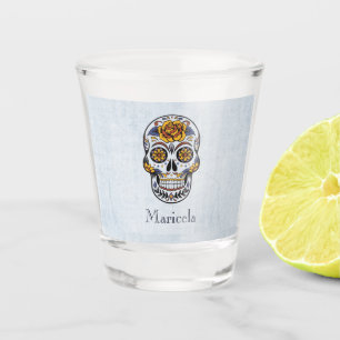 Verre A Shot Rose d'or crâne de sucre personnalisé