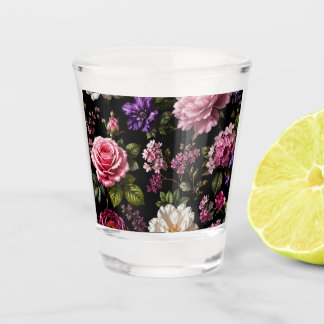 Verre A Shot Rose en velours noir 