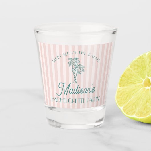 Verre A Shot Rose Fête de Fille de Palm Spring Pastel Plage (Devant)