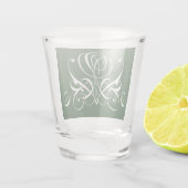 Verre A Shot Rose fleuri blanc et vert (Dos)