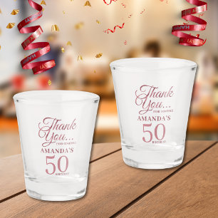 Verre A Shot Rose Gold 50e fête d'anniversaire Merci Faveurs