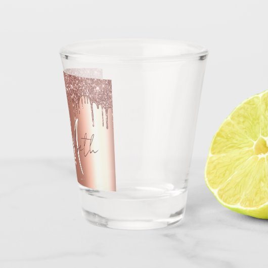 Verre A Shot Rose Gold Drives Parties scintillant look Monogram (Droite)