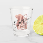 Verre A Shot Rose Gold Faux Foil 18e anniversaire (Devant)