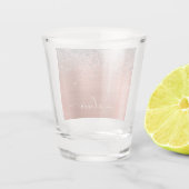 Verre A Shot Rose Gold Métal Brossé Paillettes Argent Monogramm (Dos)