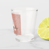 Verre A Shot Rose Gold Pailleté et Monogramme Anniversaire Rose (Droite)