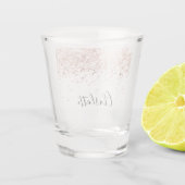 Verre A Shot Rose gold paillettes nom écriture élégante (Dos)