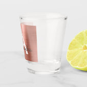 Verre A Shot Rose Gold Rose Moderne Monogramme Anniversaire (Droite)