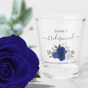 Verre A Shot Roses Bohème Bleues Élégantes Mariage Demoiselles