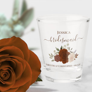 Verre A Shot Roses Bohème Orange Rouille Élégantes Mariage Demo
