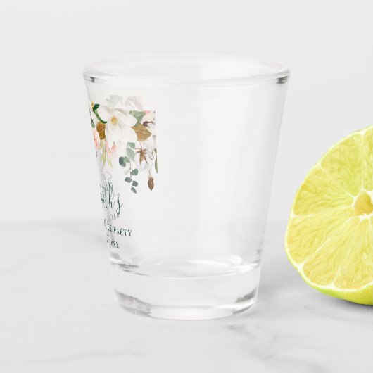 Verre A Shot Roses d'aquarelle Magnolia Green Bachelorte Party (Droite)