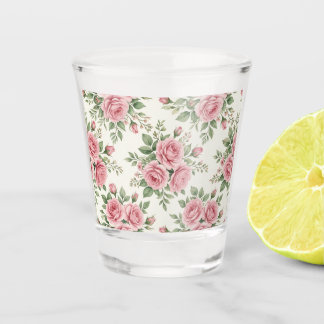 Verre A Shot Roses Florales Aquarelle Rose Vintage Sans Couture