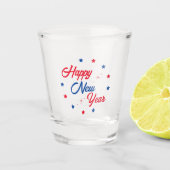 Verre A Shot Rouge Blanc & Bleu Bonne année (Devant)