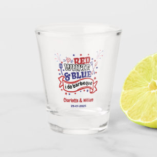 Verre A Shot Rouge Blanc et Bleu Je fais un BBQ Couple Enterrem
