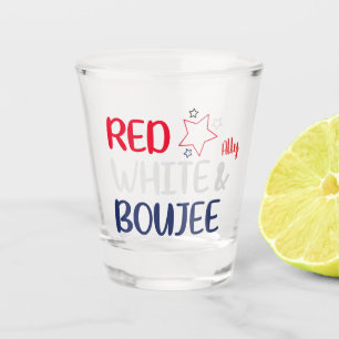Verre A Shot Rouge Blanc et Boujee Célébration d'étoiles patrio