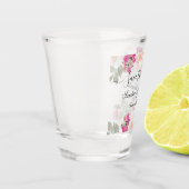 Verre A Shot Rouge Goutte Fleurs Save The Date Mariage (Gauche)