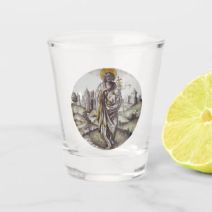 Verre A Shot Roundel avec Saint Jean Le Baptiste
